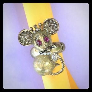 Flexible Betsey Johnson Mouse Ring